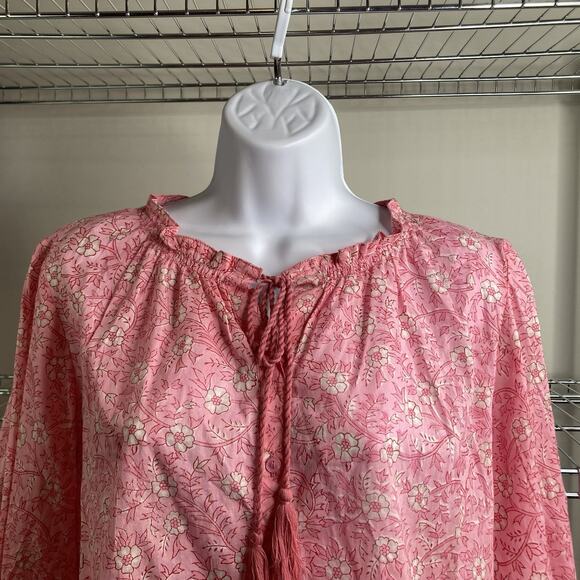 Elegant Pink Floral Women's Blouse - Picture 9 of 13